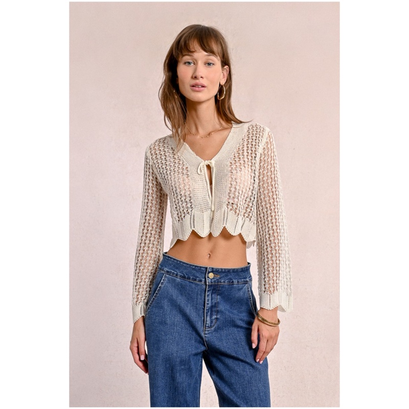 MOLLY BRACKEN Fine knit vest, tieable